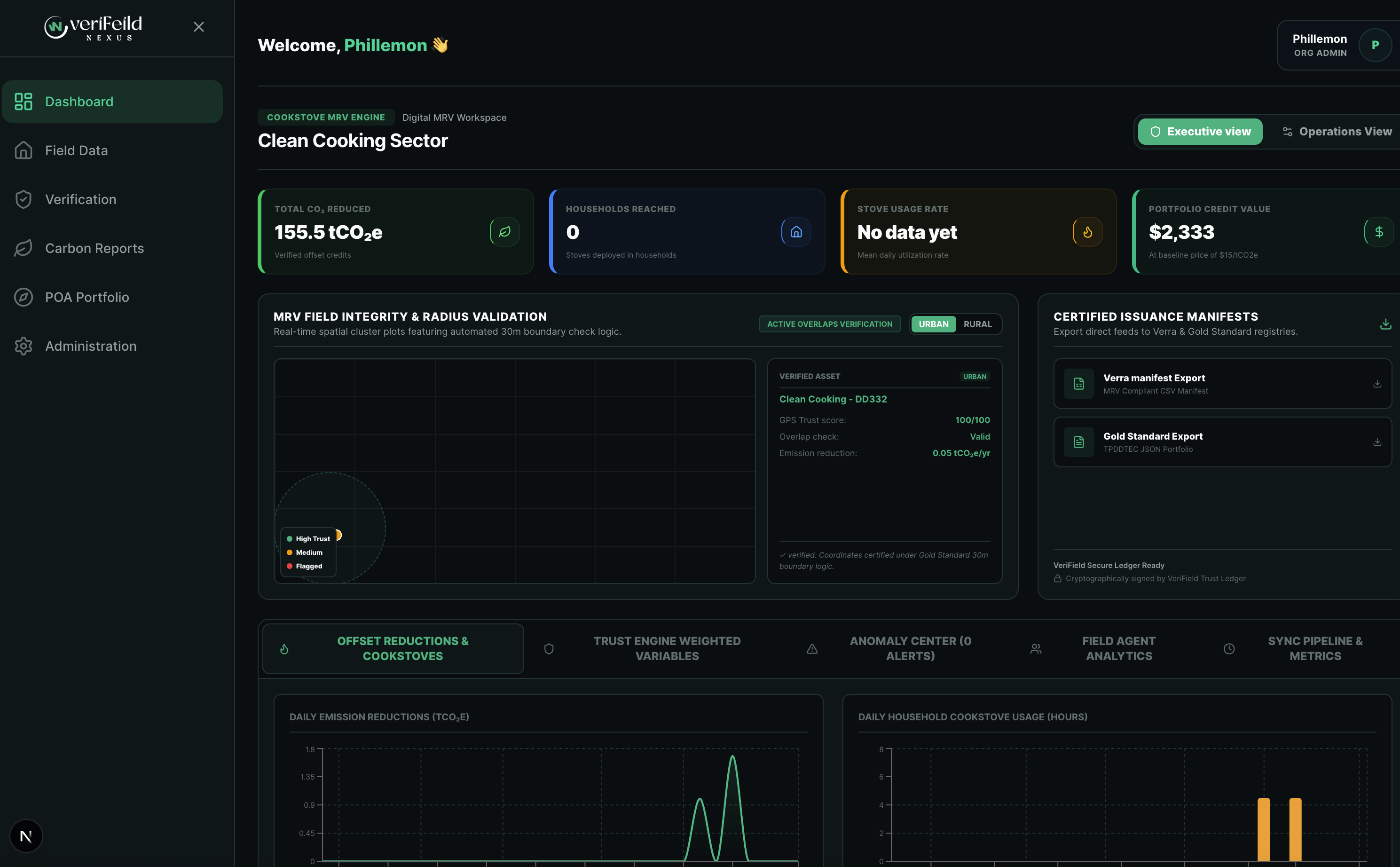 VeriField Dashboard UI